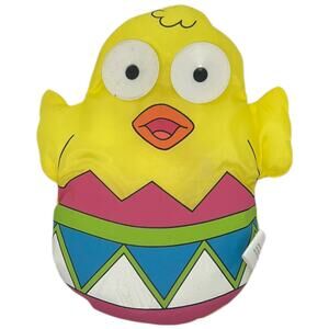 Vintage Easter Chick in Egg Plush Toy Suction Cup Eyes Retro Tony USA Inc